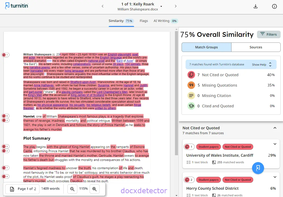 Relatório de Similaridade do Turnitin